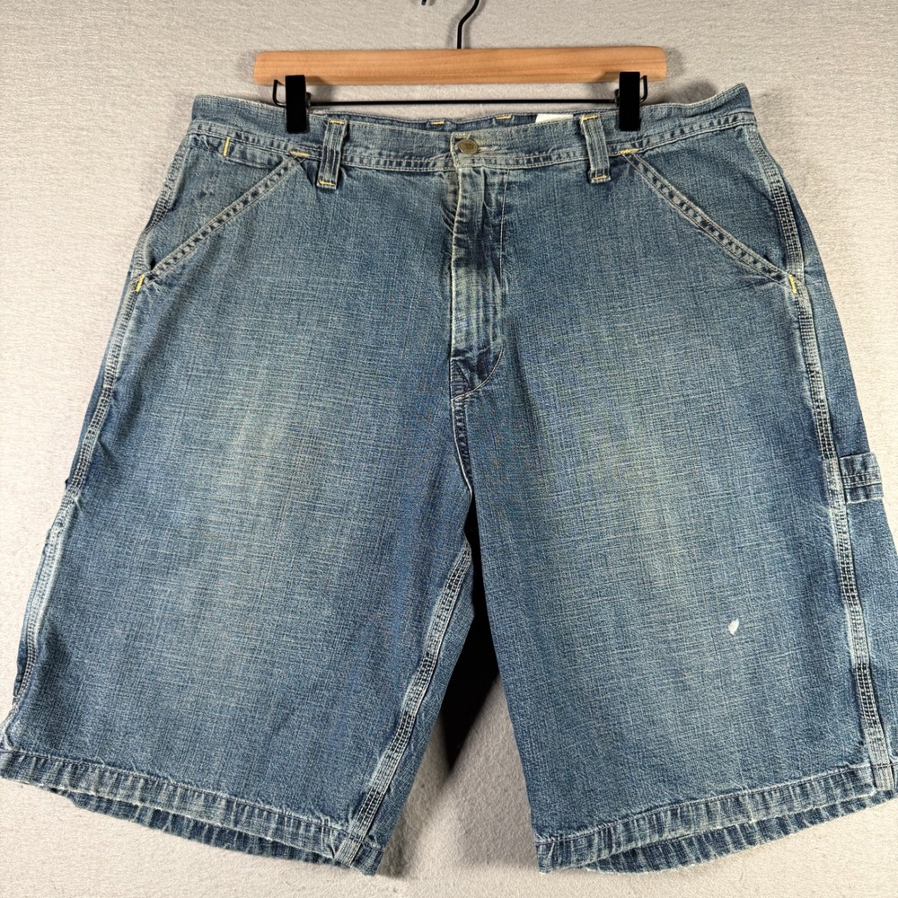 Lucky Brand Dungarees Mens 36 Carpenter Shorts Blue Denim Made in USA Y90R010